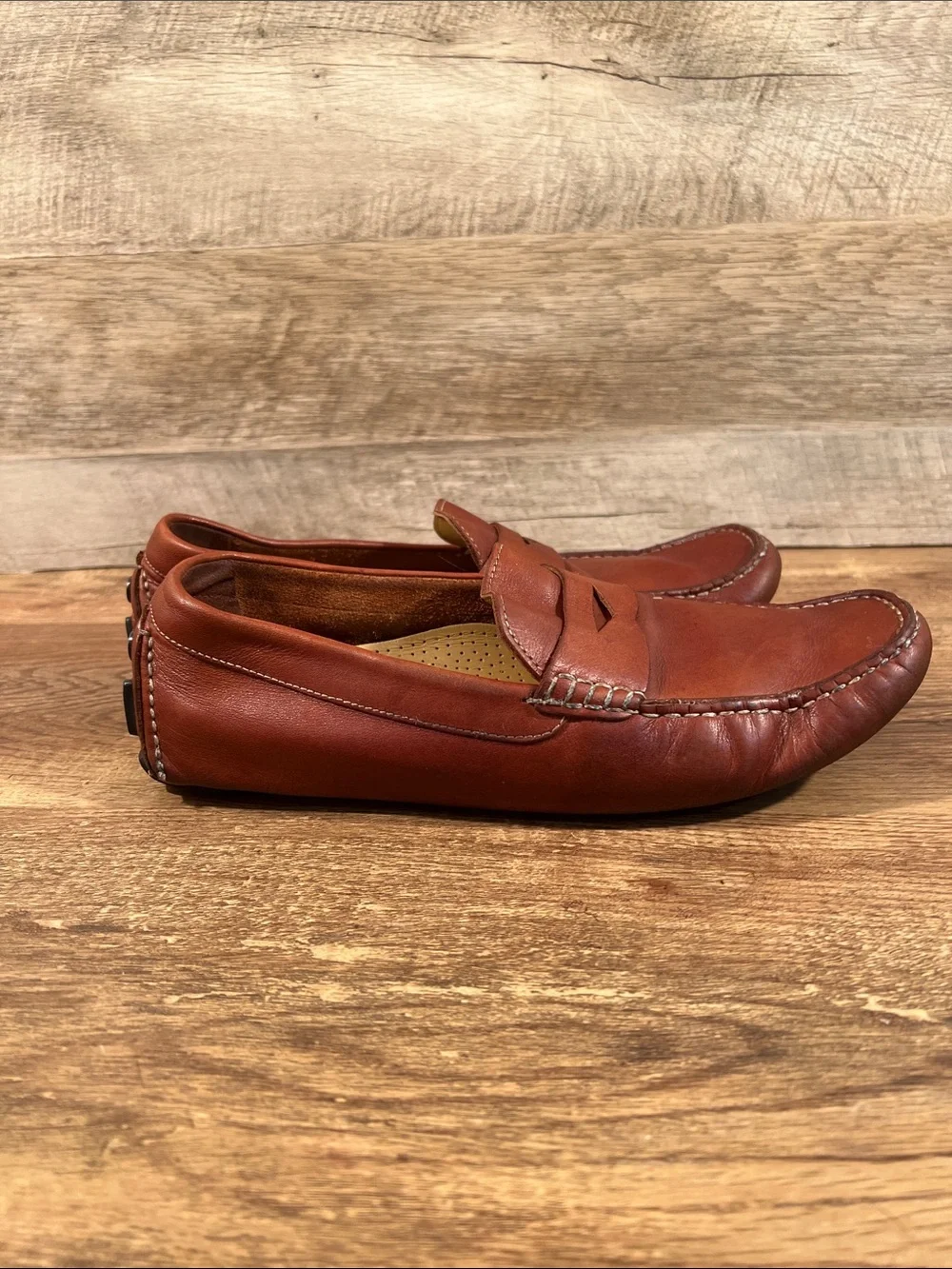 Cole‎ Haan Men's Howland Penny Loafer Driving Shoes in Chestnut